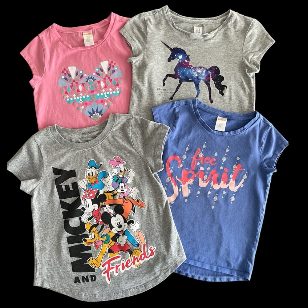 Girls Graphic T-Shirts (Bundle of 4)